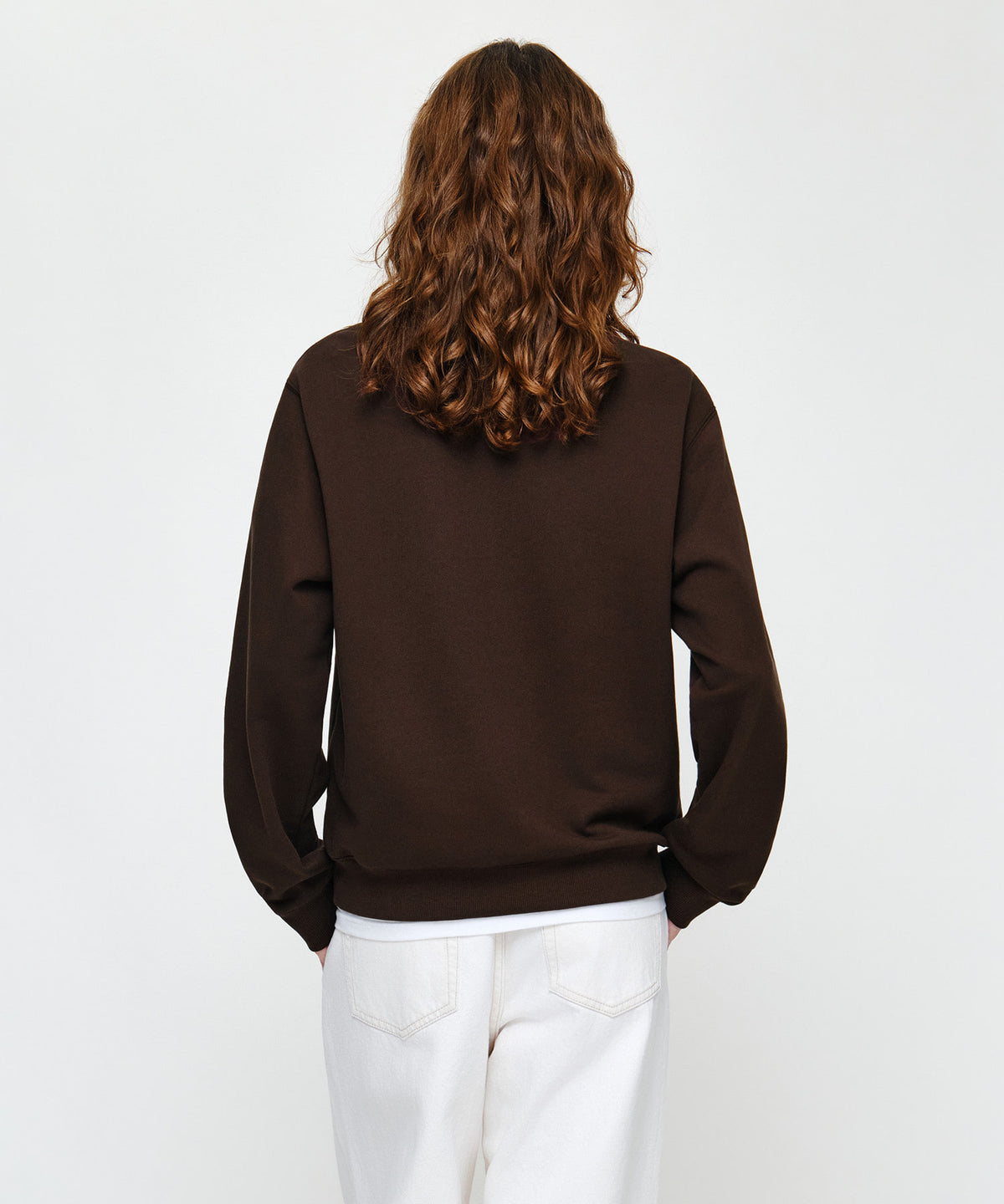 Marithe & Francois Girbaud - Small Classic Logo Half Zipup Sweatshirt (Dark Brown) product image 3 | TRAB K-Fashion Australia