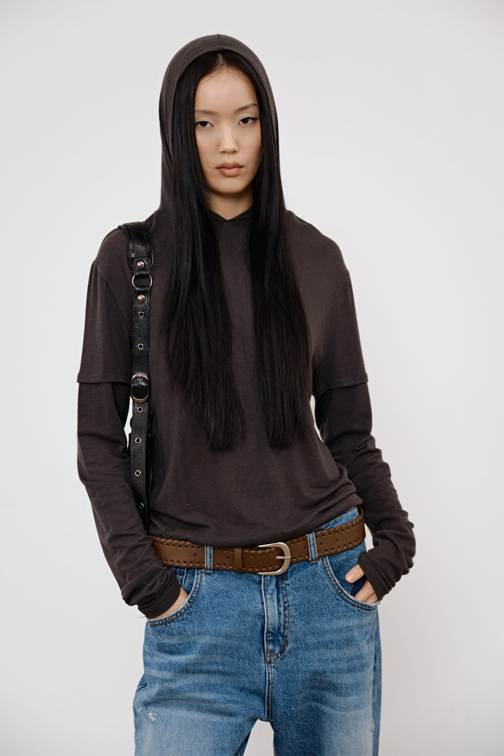 Deinet - Fake Hood Long Sleeve (Charcoal) product image 7 | TRAB K-Fashion Australia
