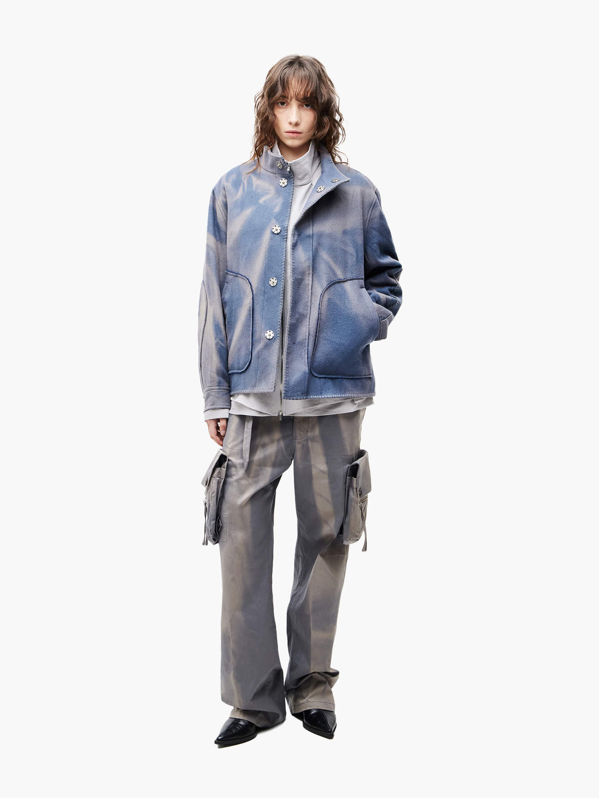 Jiyong Kim - Sun-Bleached Detachable Pocket Trousers (Grey) product image 2 | TRAB K-Fashion Australia