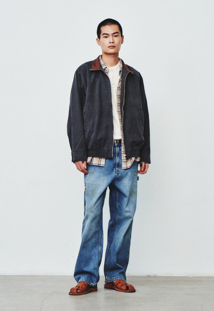 Art if acts - Washed Leather Collar Jacket (Charcoal) product image 6 | TRAB K-Fashion Australia