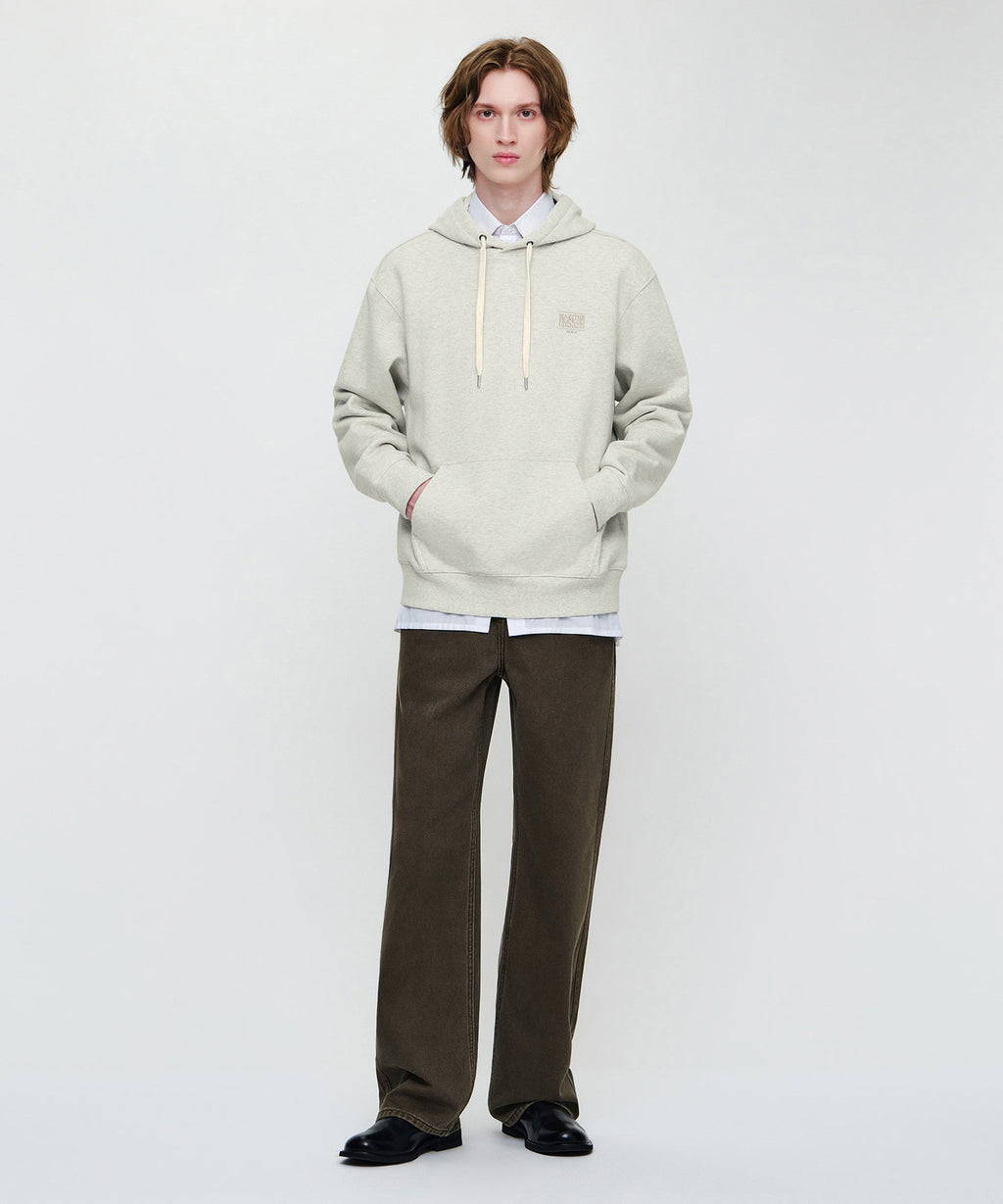 Marithe & Francois Girbaud - Small Classic Logo Embroidery Hoodie (Oatmeal) product image 4 | TRAB K-Fashion Australia