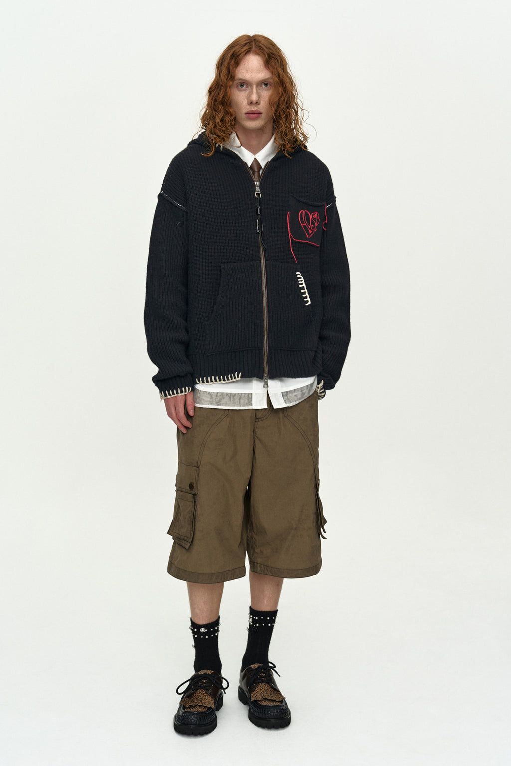 Andersson Bell - Unisex Heart Logo Hood Zip-Up Sweater (Black) product image 7 | TRAB K-Fashion Australia