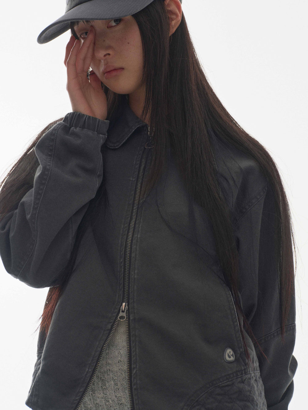 Coyseio - Round Collar Stitch Jacket (Blue Grey) product image 5 | TRAB K-Fashion Australia