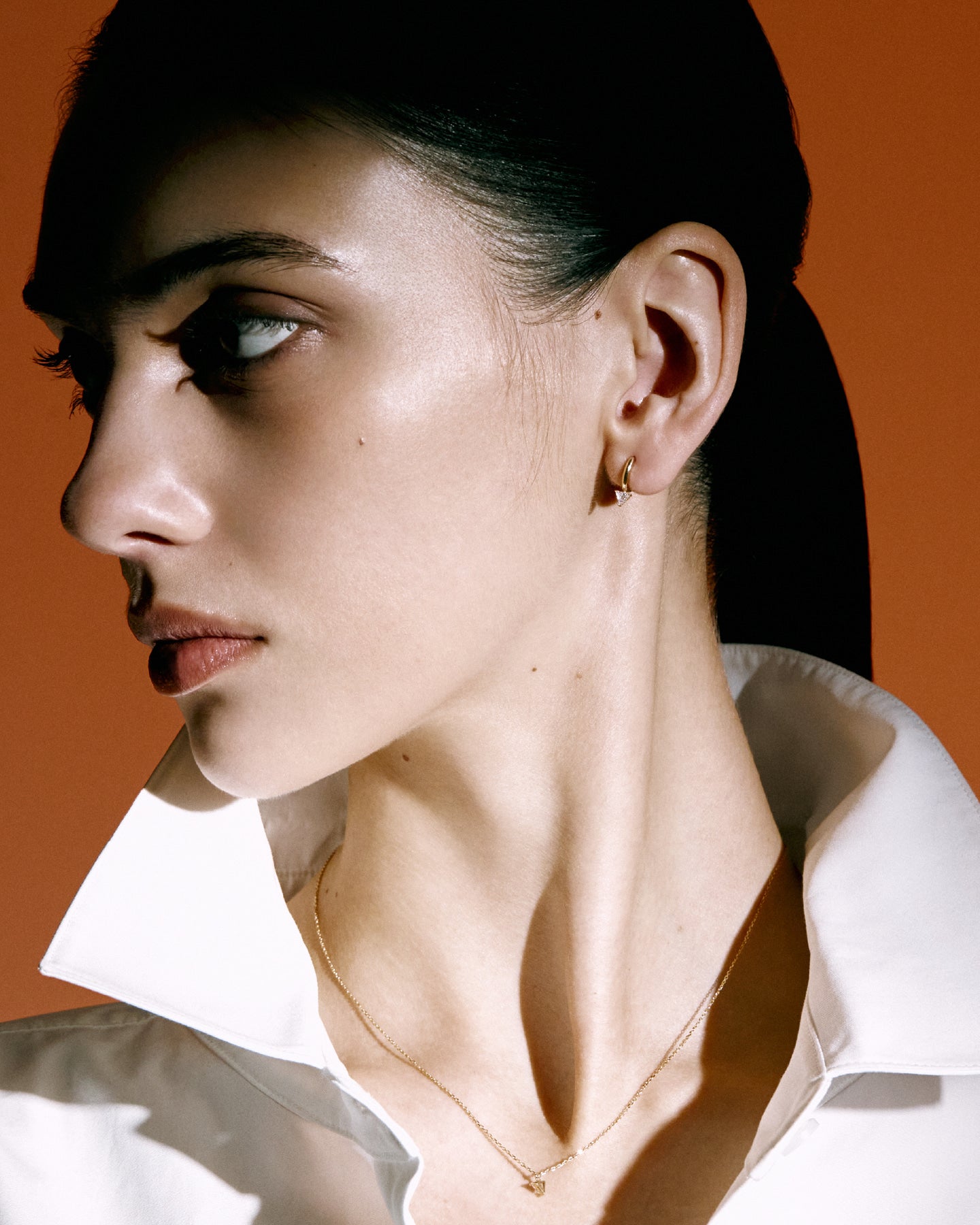 Numbering - Mini Triangle N-dia Hoop Earrings #2105 product image 3 | TRAB K-Fashion Australia