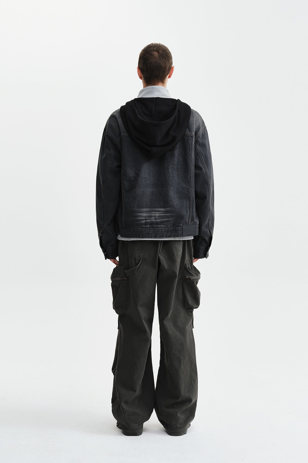 Matin Kim - Western Panel Hooded Denim Jumper (Black) product image 8 | TRAB K-Fashion Australia