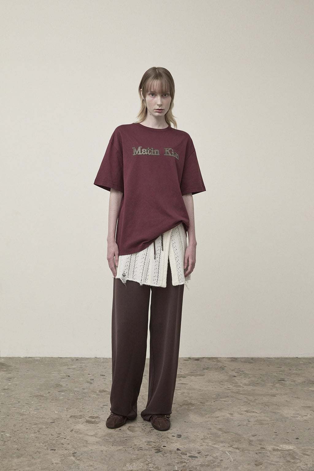 Matin Kim - Vintage Logo Graphic Top (Burgundy) product image 8 | TRAB K-Fashion Australia