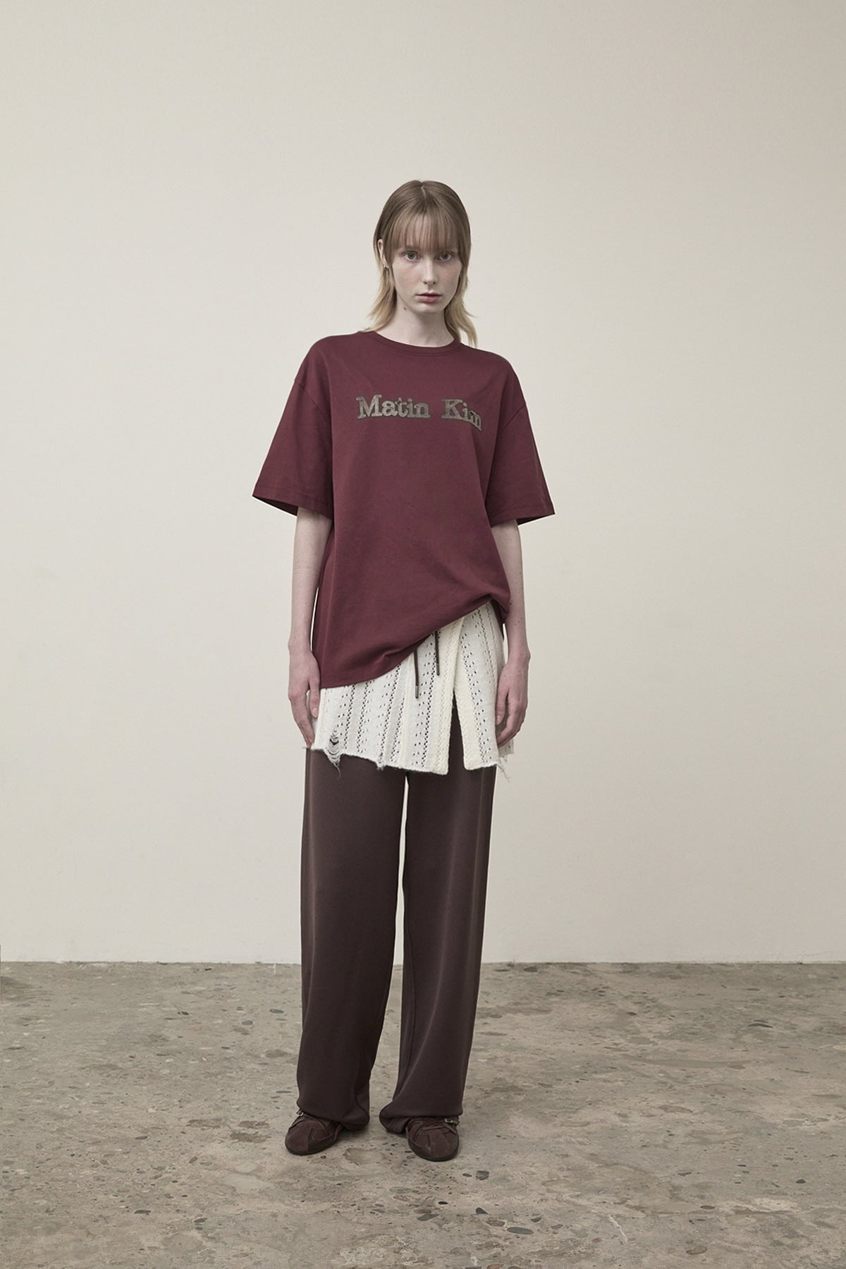 Matin Kim - Vintage Logo Graphic Top (Burgundy) product image 8 | TRAB K-Fashion Australia