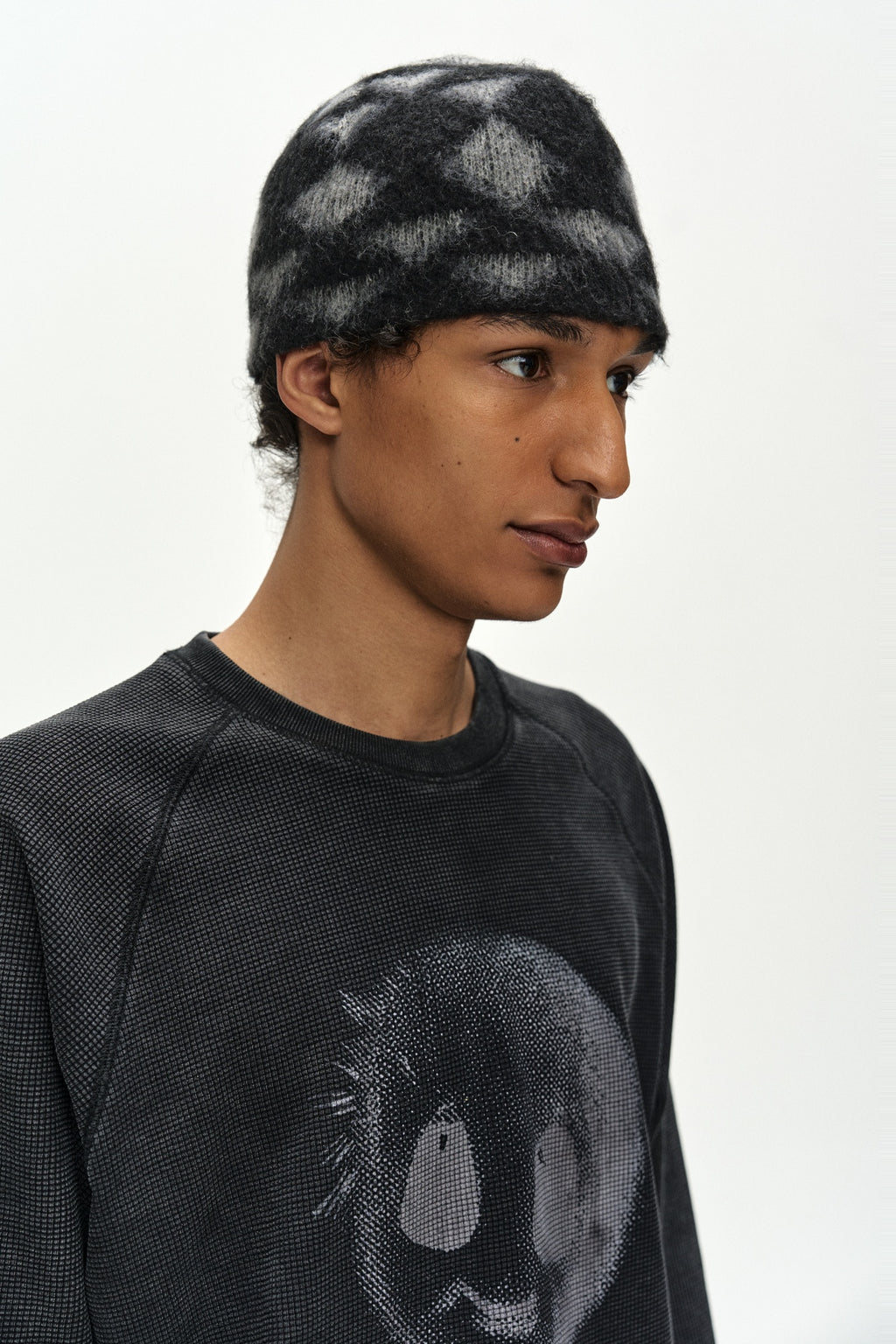 Andersson Bell - Unisex Adsb Argyle Wool Beanie (black/grey) (Black/Grey) product image 4 | TRAB K-Fashion Australia