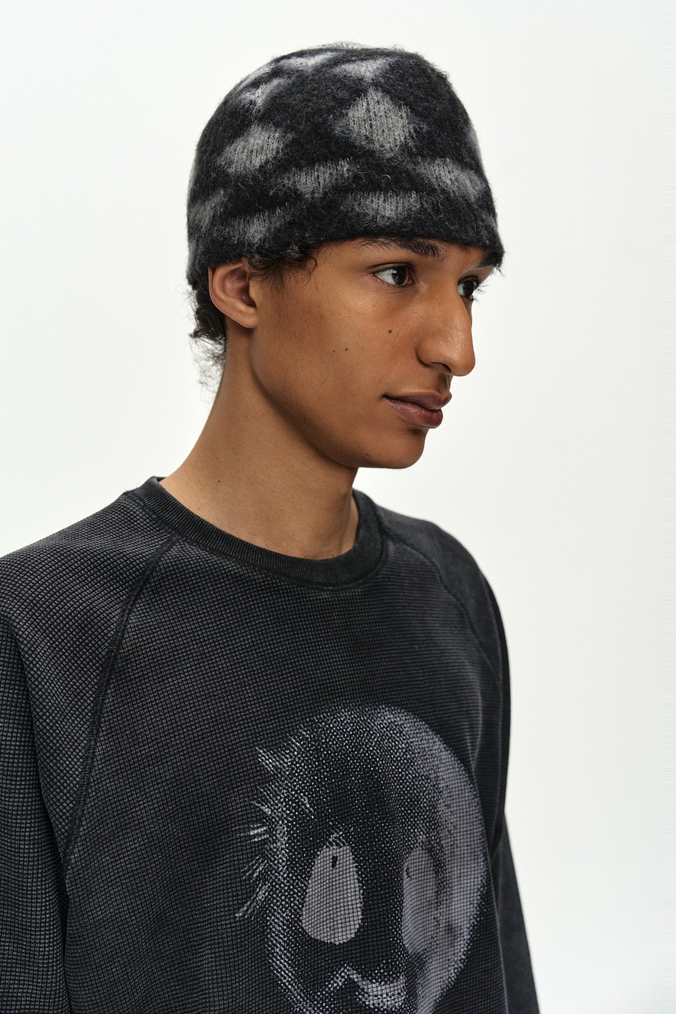Andersson Bell - Unisex Adsb Argyle Wool Beanie (black/grey) (Black/Grey) product image 4 | TRAB K-Fashion Australia