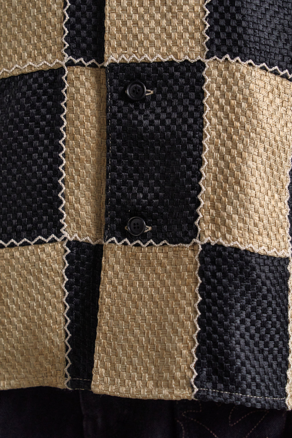 Andersson Bell - Patchwork Open Collar Shirts (Black/Beige) product image 7 | TRAB K-Fashion Australia
