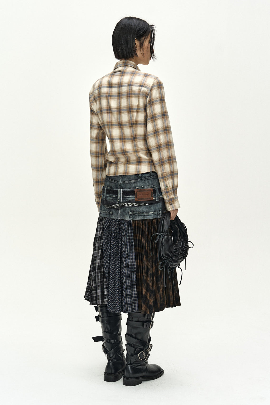 Andersson Bell - Check Studded Contour Shirt (beige) (Beige) product image 3 | TRAB K-Fashion Australia