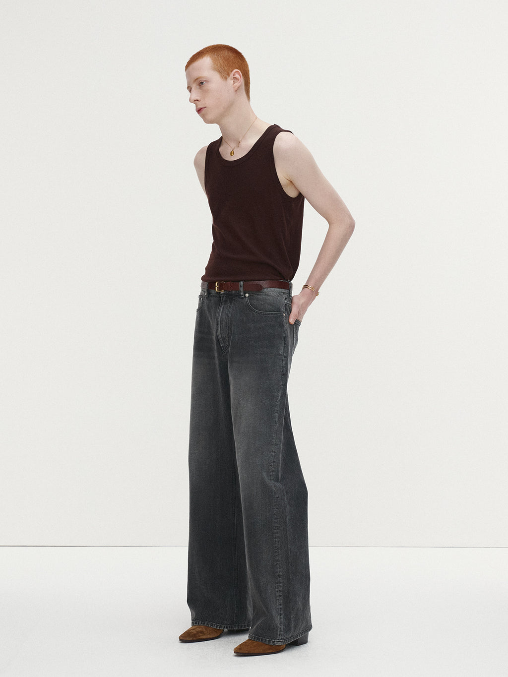 Tonywack - Loose Flared-Leg Denim Jeans (Washed Black) product image 2 | TRAB K-Fashion Australia