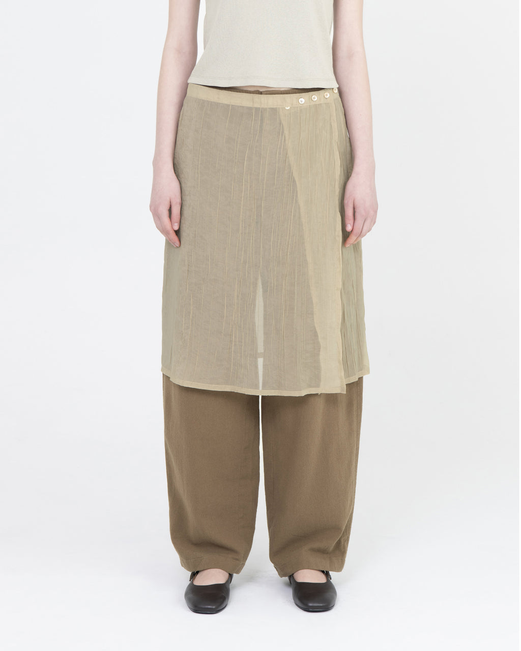 Brownyard - Wrap Skirt (Beige) product image 1 | TRAB K-Fashion Australia