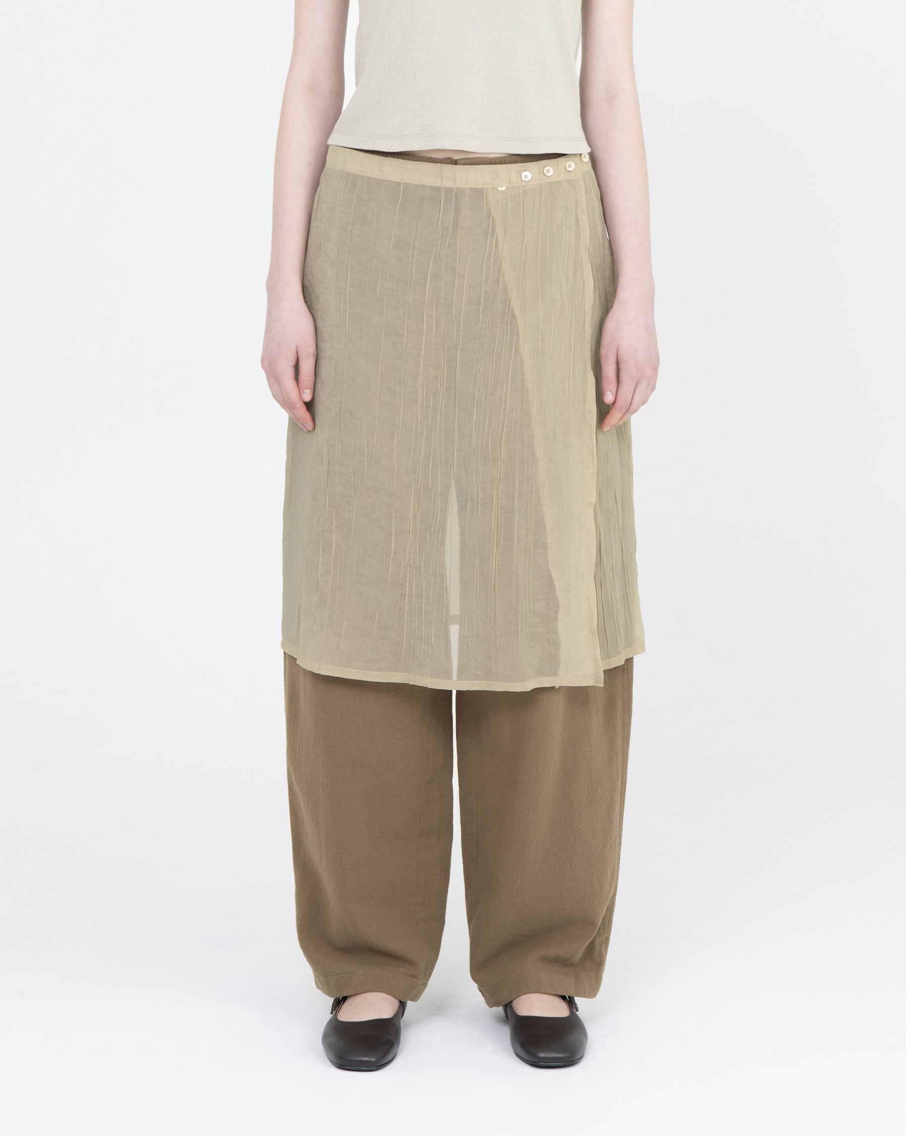 Brownyard - Wrap Skirt (Beige) product image 1 | TRAB K-Fashion Australia
