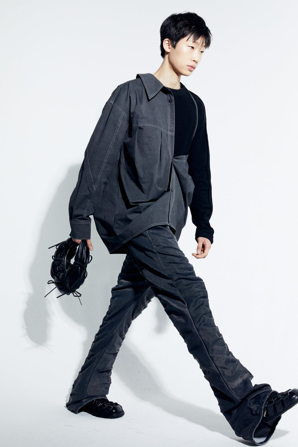 Andersson Bell - Alice Dyed Cotton Shirts (Charcoal) product image 5 | TRAB K-Fashion Australia