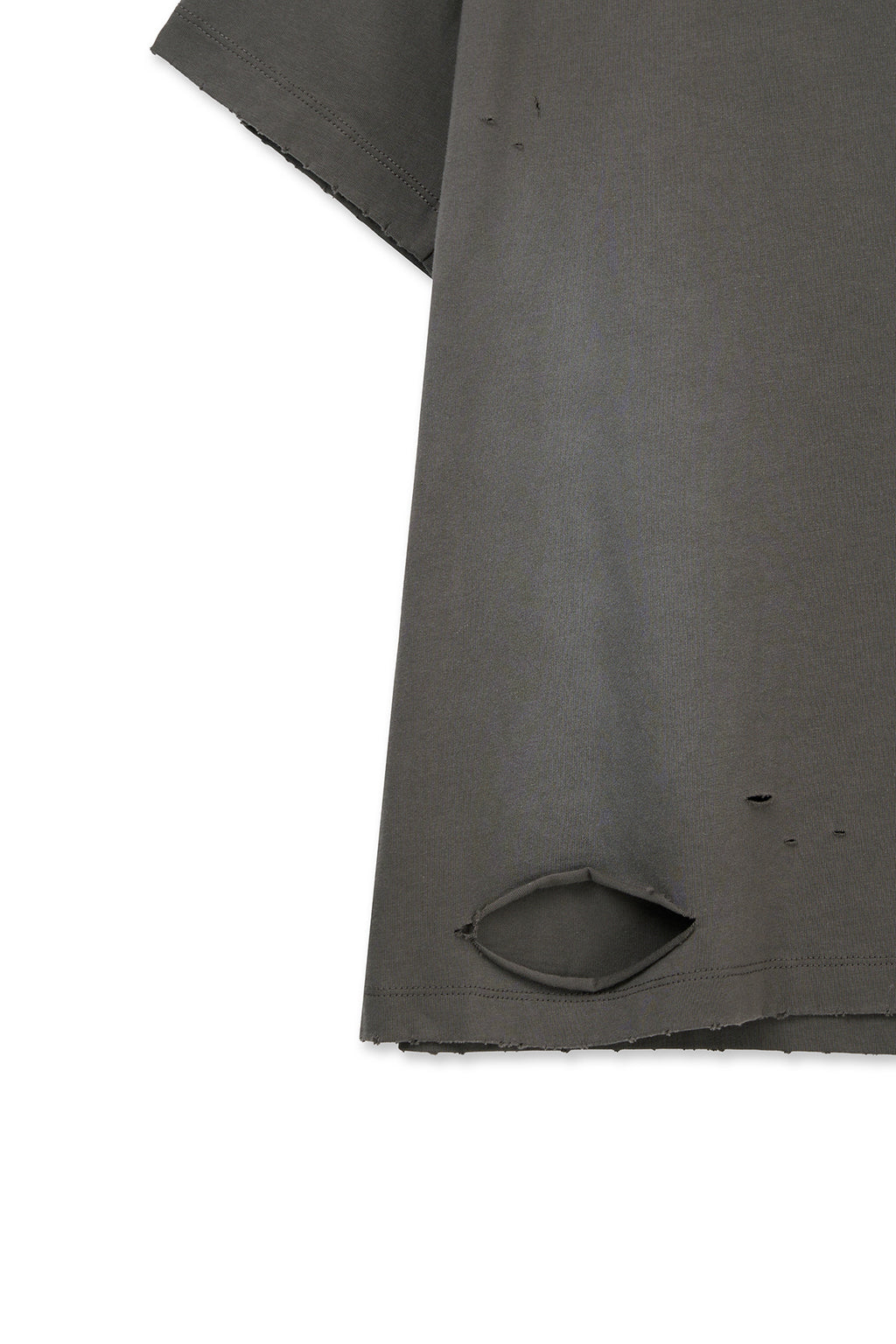 Matin Kim - Spray Washed Lettering Damaged Top (Charcoal) product image 4 | TRAB K-Fashion Australia