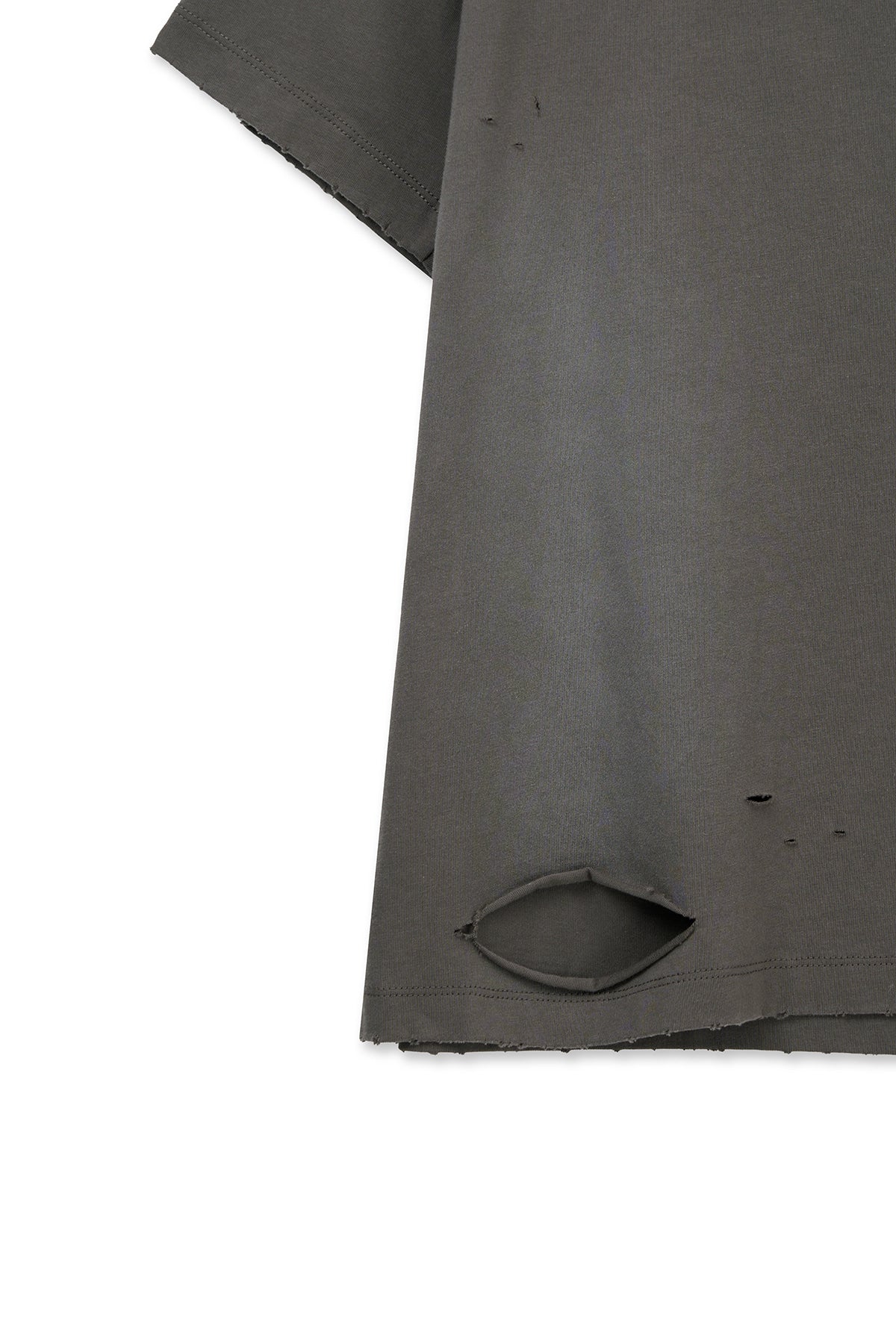 Matin Kim - Spray Washed Lettering Damaged Top (Charcoal) product image 4 | TRAB K-Fashion Australia