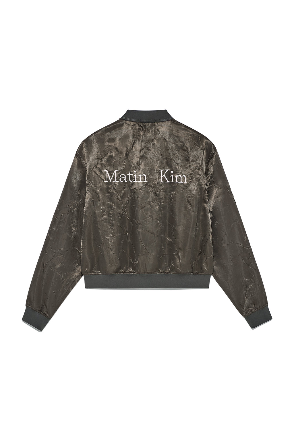 Matin Kim - Back Logo Crinkle Blouson (Khaki) product image 2 | TRAB K-Fashion Australia