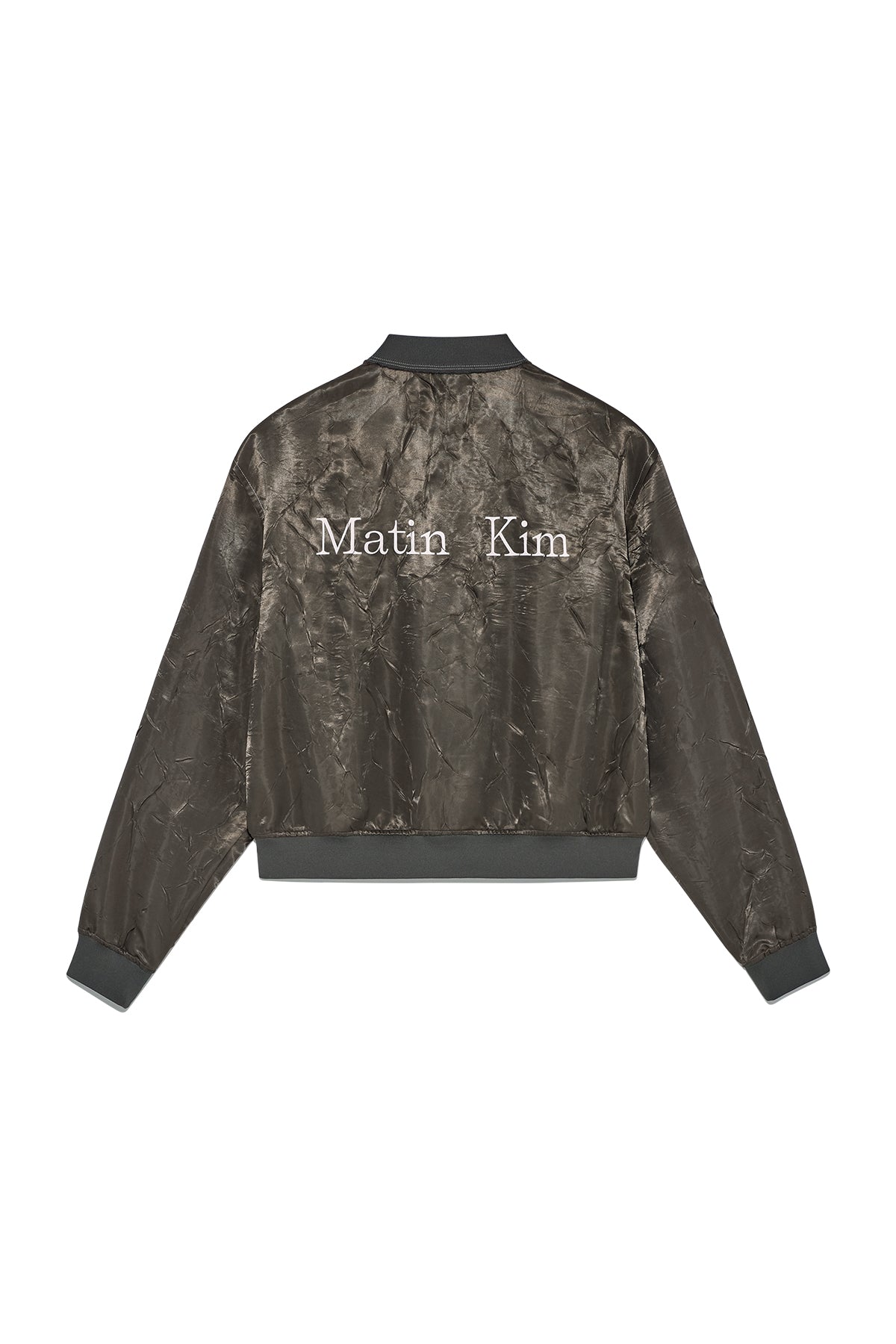 Matin Kim - Back Logo Crinkle Blouson (Khaki) product image 2 | TRAB K-Fashion Australia