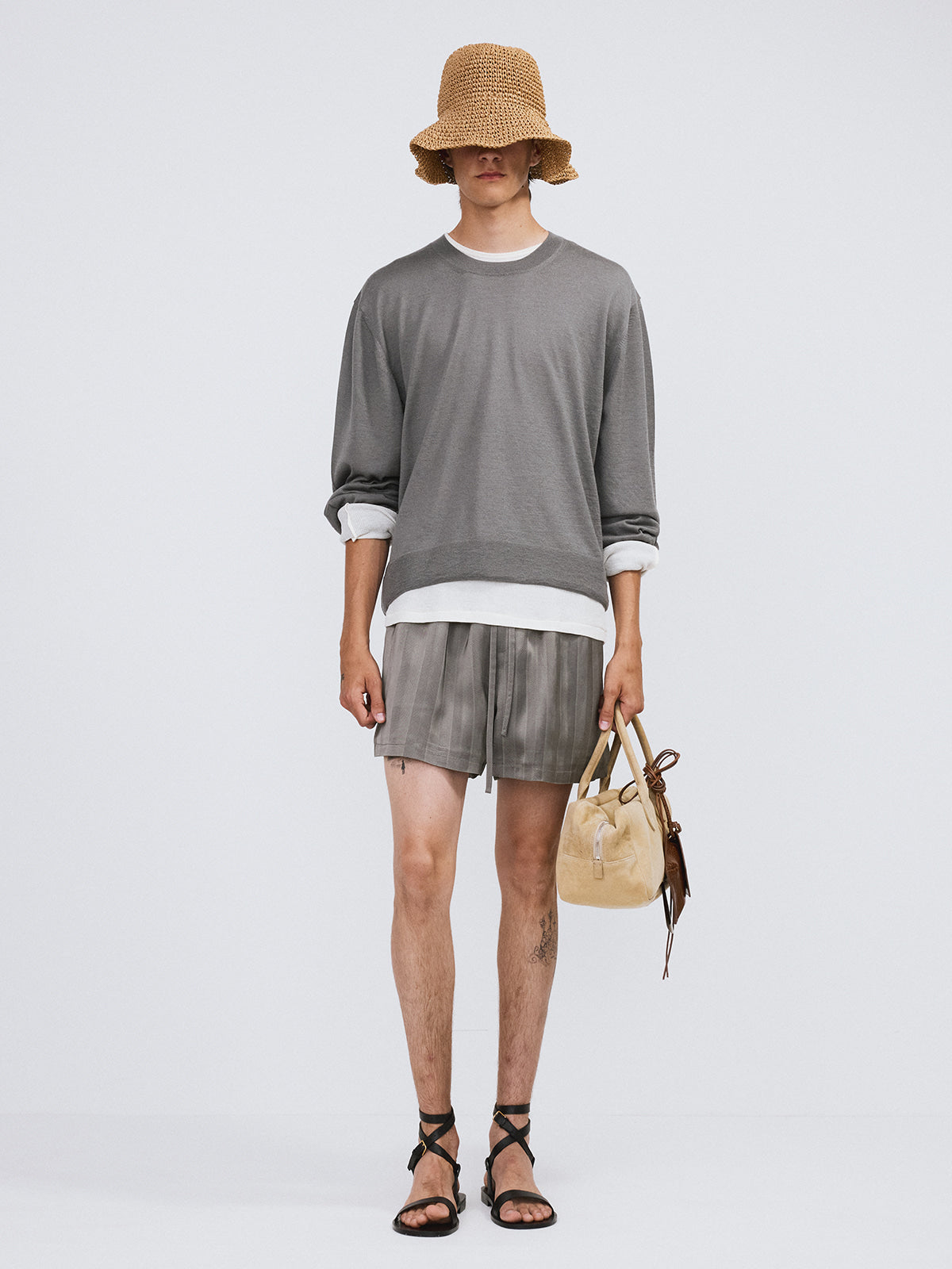 Recto - Silky Lounge Shorts (Midnight Grey) product image 2 | TRAB K-Fashion Australia