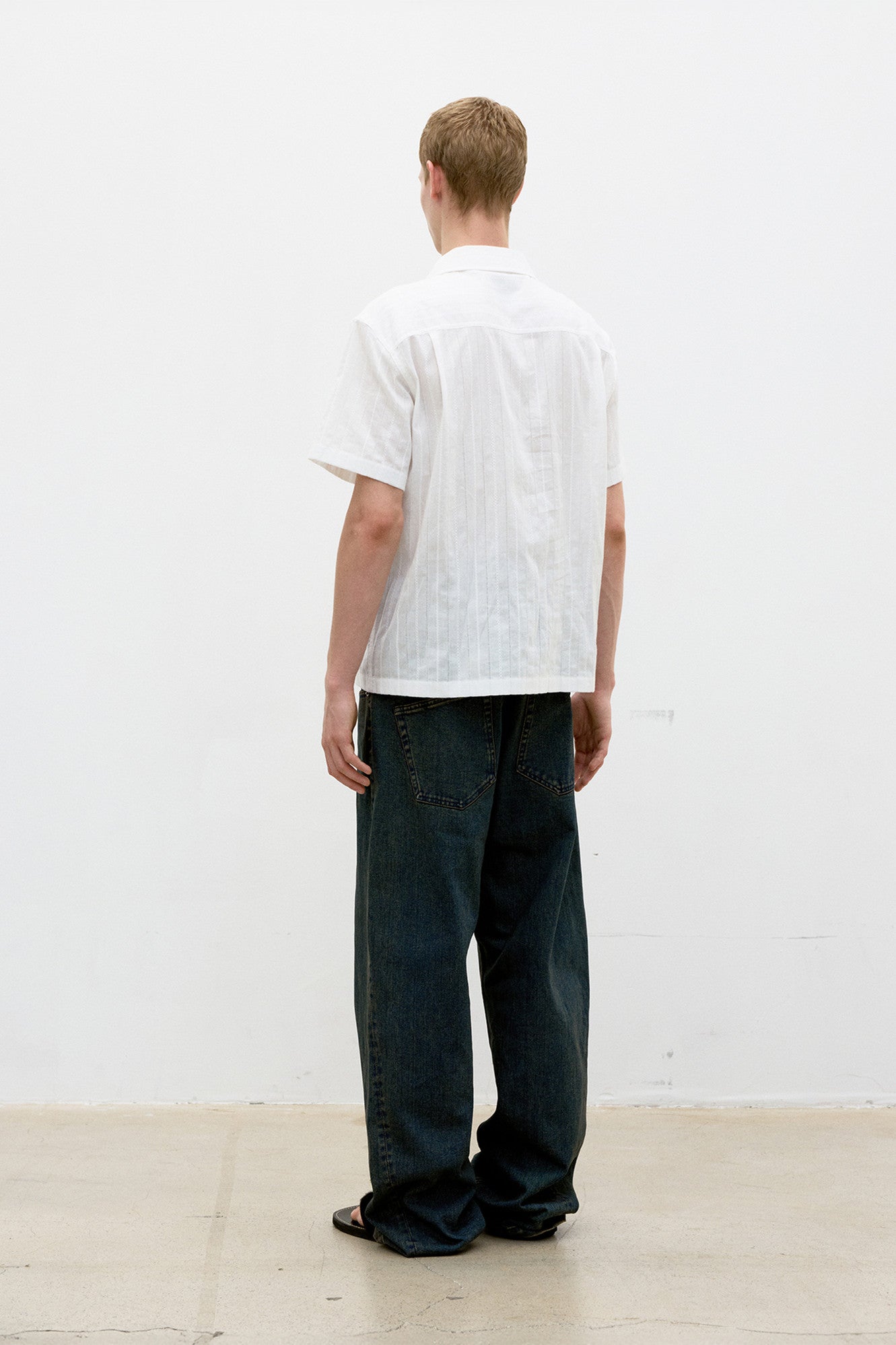 Coor - Guayabera Tape Half Shirt (White) product image 4 | TRAB K-Fashion Australia