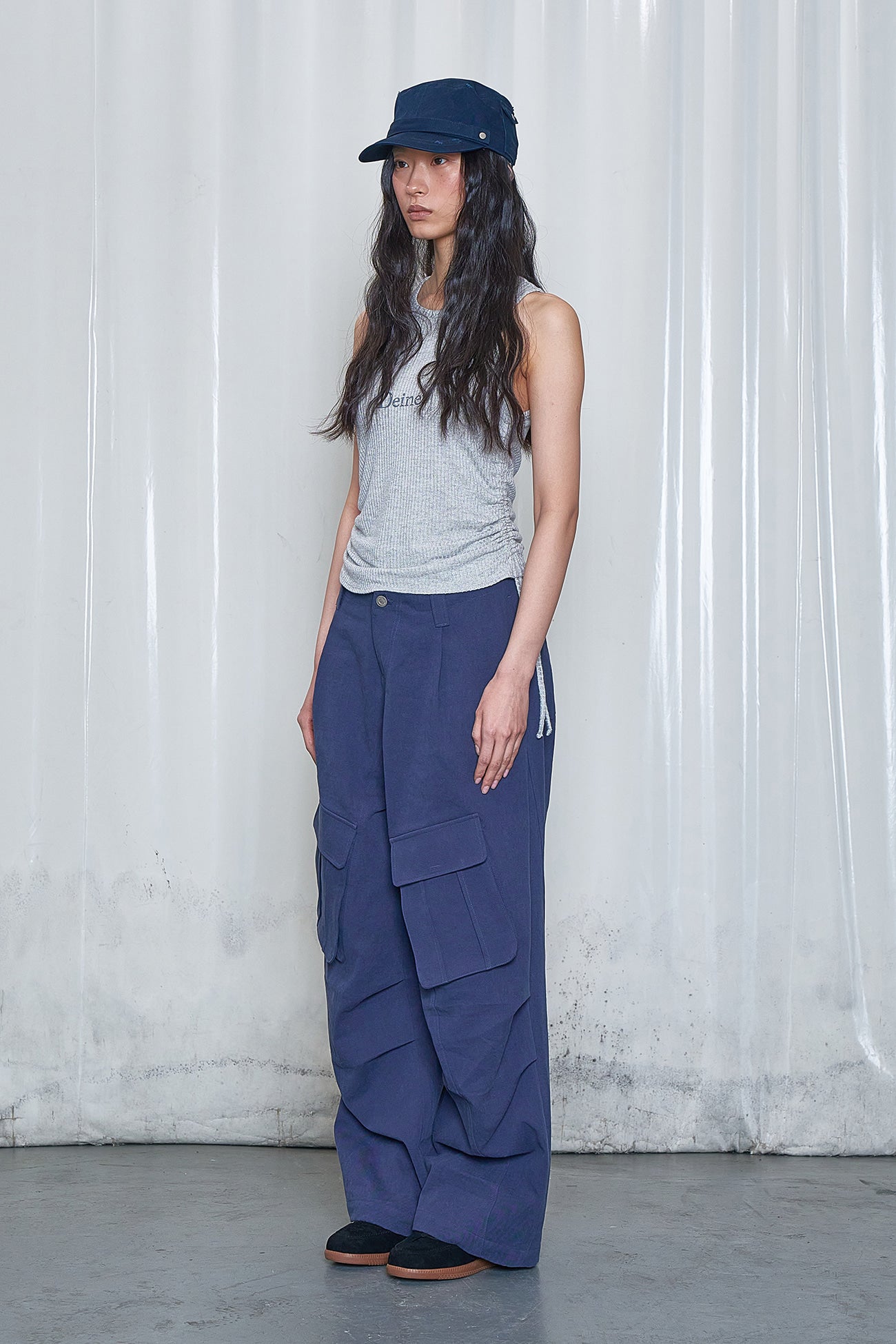 Deinet - Logo Shirring Sleeveless (Grey) product image 2 | TRAB K-Fashion Australia