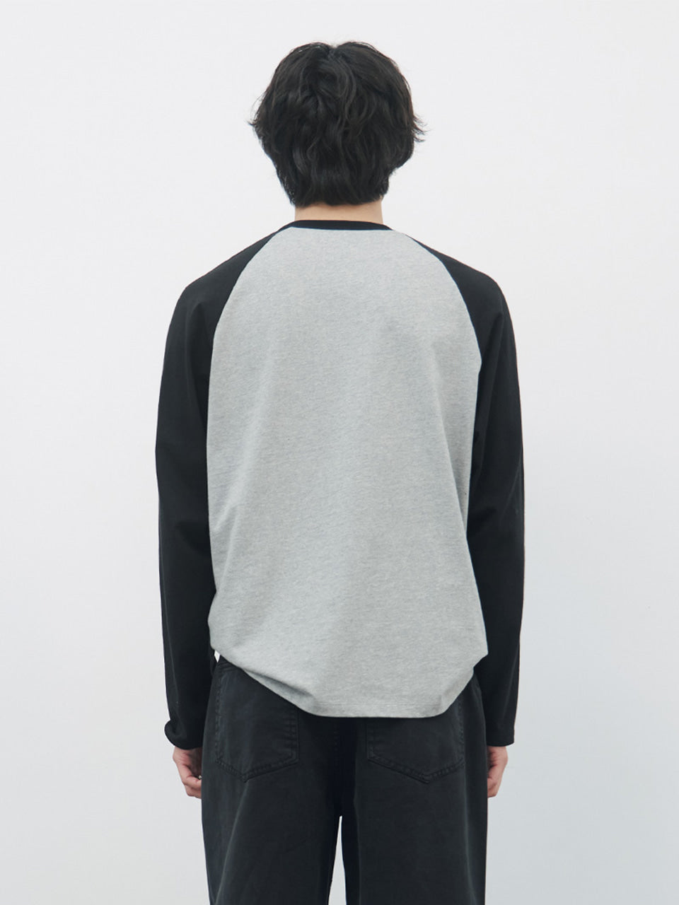 Kijun - Button Open Raglan Tee (Black) product image 3 | TRAB K-Fashion Australia