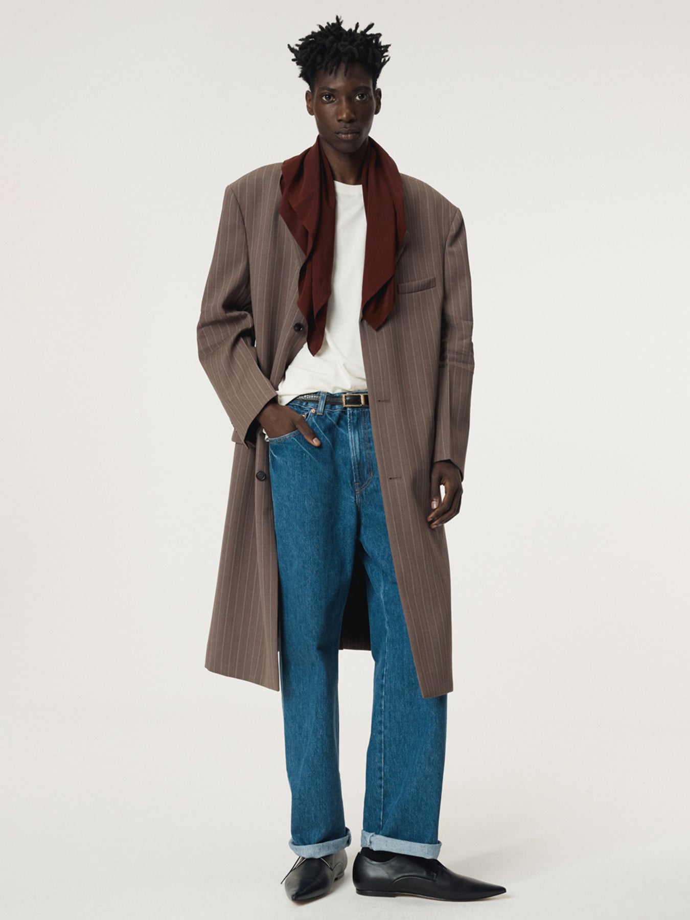 Recto - Sleeve Crease Stripe Single Coat (Sepia) product image 5 | TRAB K-Fashion Australia