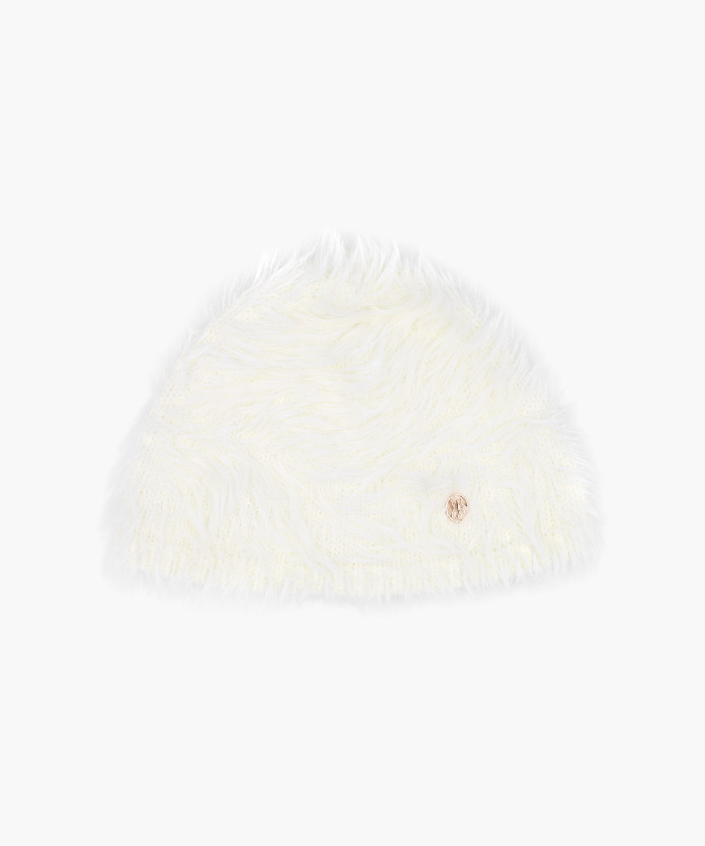 Marithe & Francois Girbaud - Circle Logo Hairy Beanie (Ivory) product image 6 | TRAB K-Fashion Australia