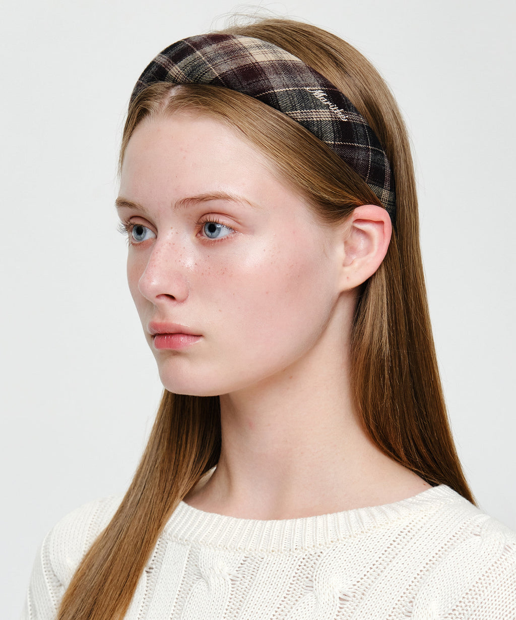 Marithe & Francois Girbaud - Check Hairband (Brown) product image 5 | TRAB K-Fashion Australia