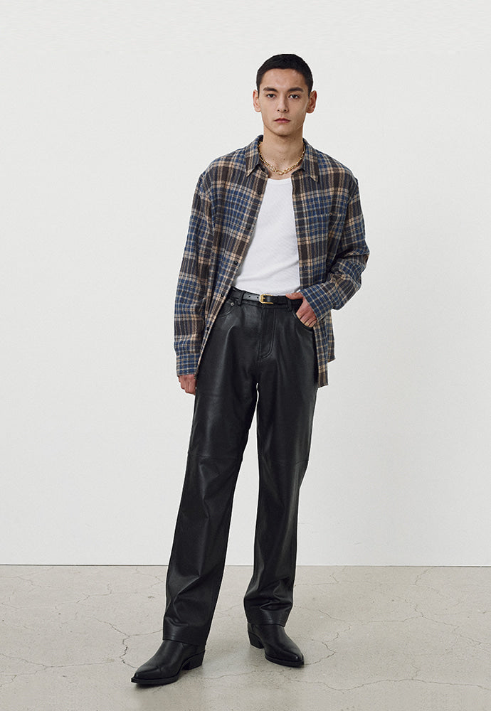 Tonywack - Light Wool Single Pocket Check Shirt (Blue) product image 1 | TRAB K-Fashion Australia