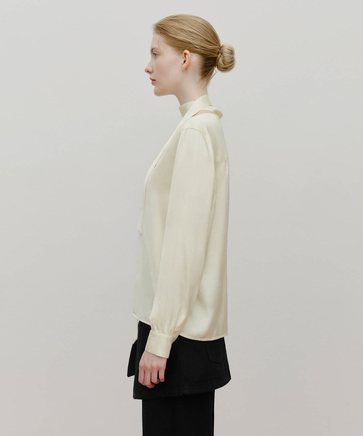 Marithe & Francois Girbaud - V-neck Tie Blouse (Ivory) product image 2 | TRAB K-Fashion Australia