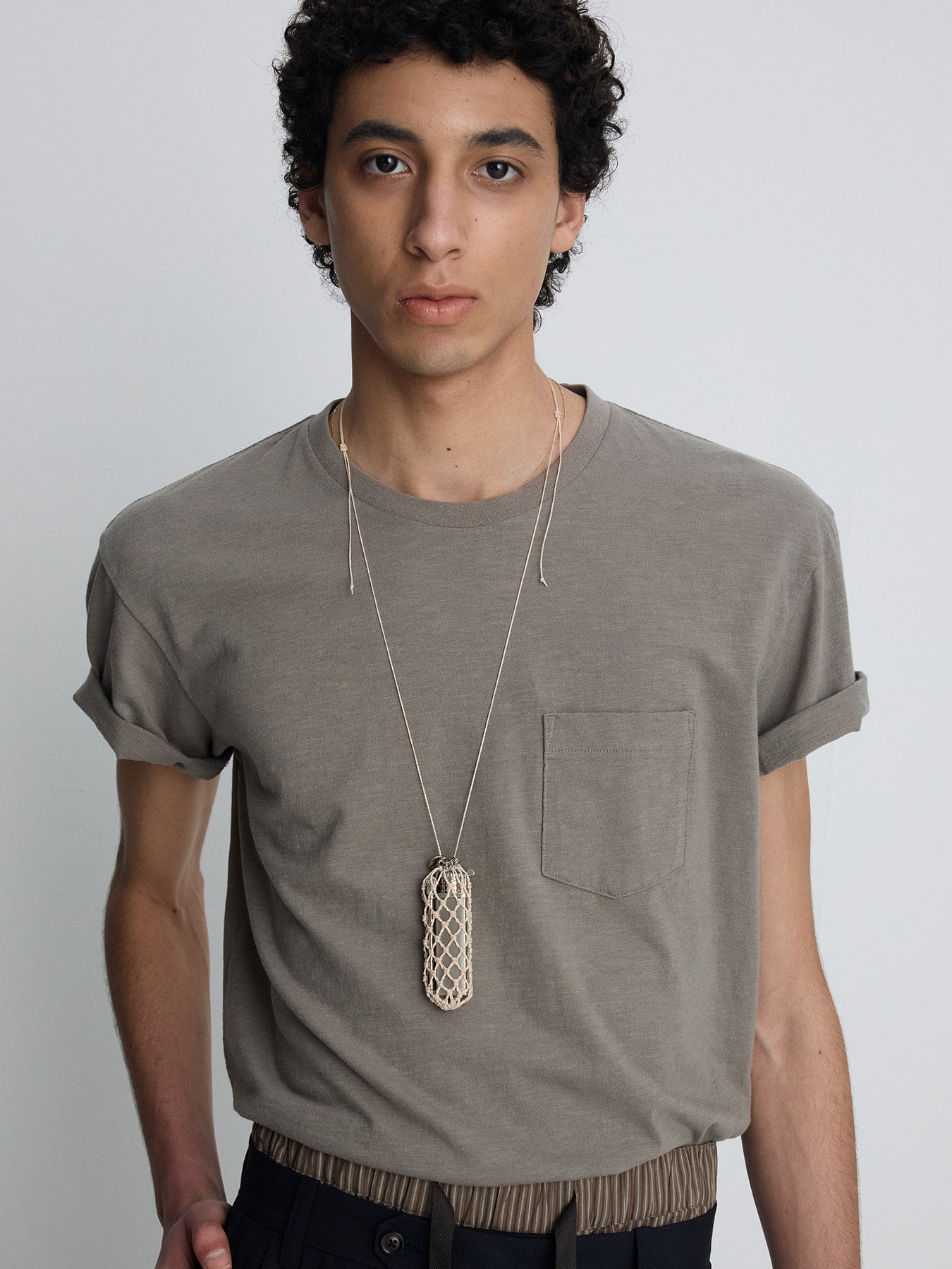 Tonywack - Soft Slub Jersey Pocket T-Shirt (Olive Grey) product image 4 | TRAB K-Fashion Australia