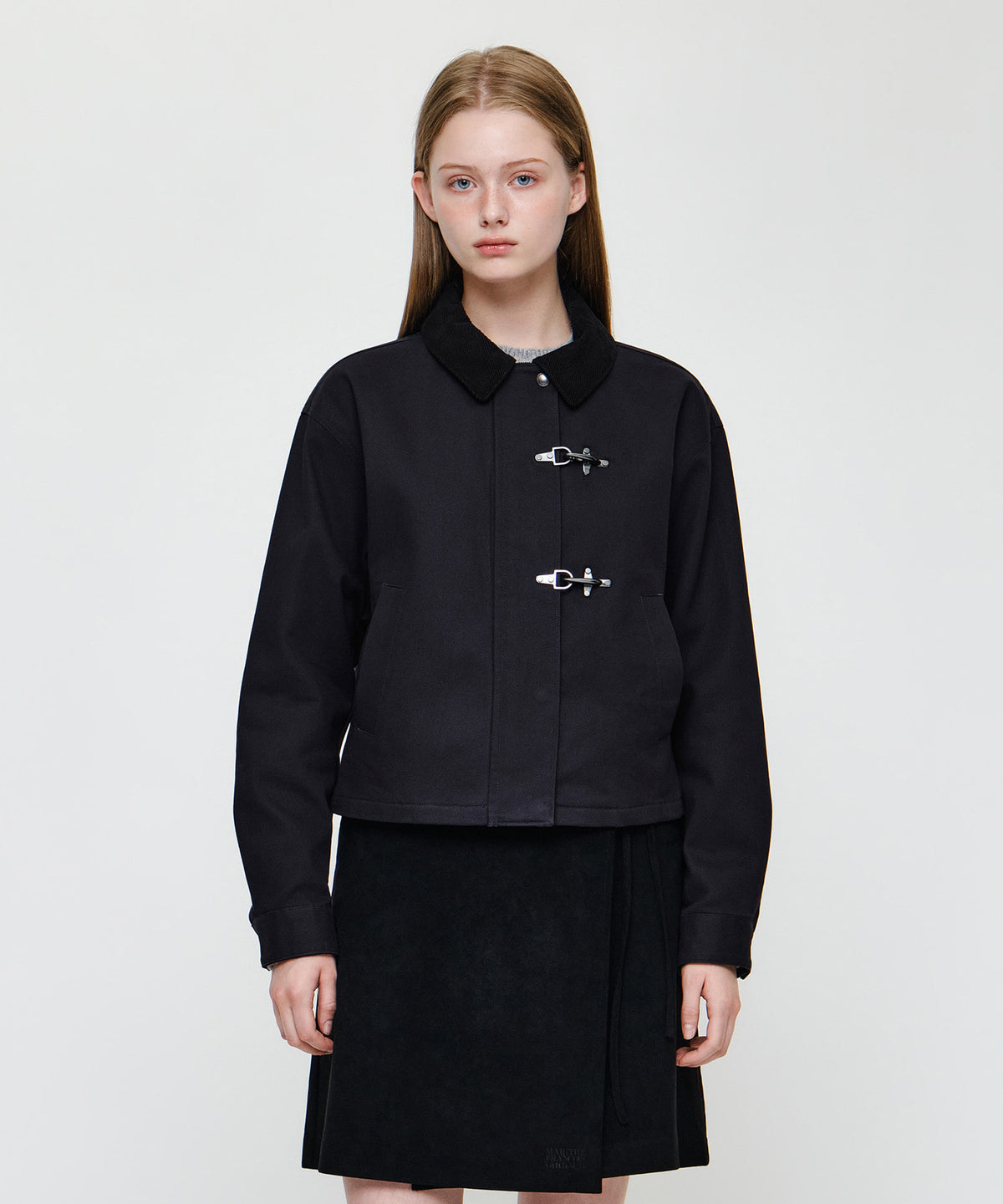 Marithe & Francois Girbaud - Cotton Crop Work Jacket (Dark Navy) product image 1 | TRAB K-Fashion Australia