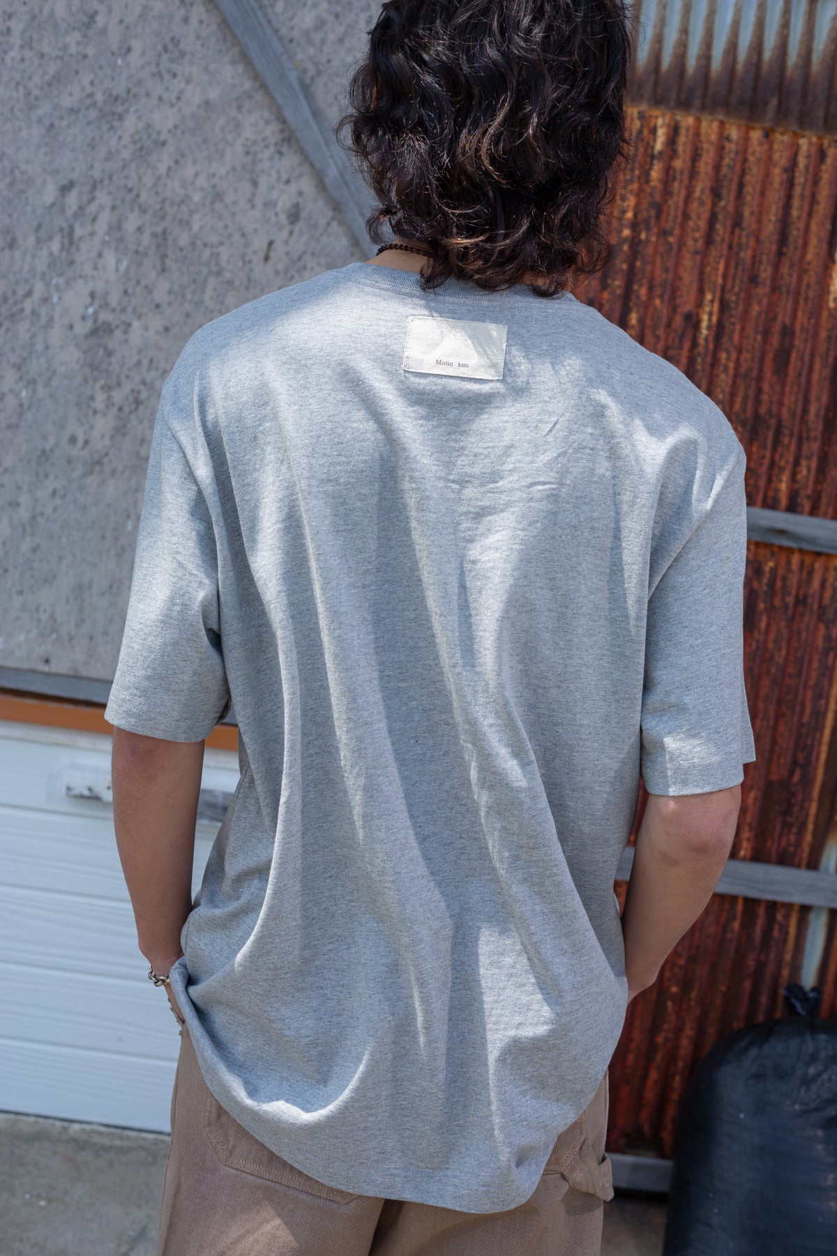 Matin Kim - Minimal Arch Logo Top (Grey) product image 9 | TRAB K-Fashion Australia