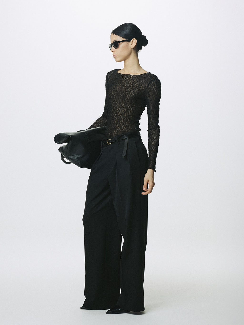 Tonywack - Wool Double-Pleated Wide Trousers (Black) product image 2 | TRAB K-Fashion Australia