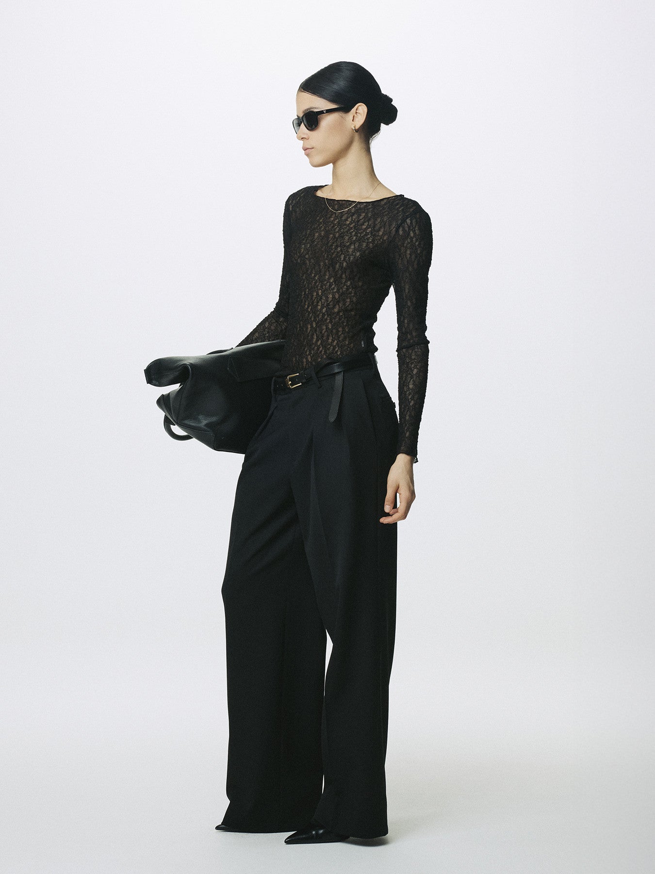 Tonywack - Wool Double-Pleated Wide Trousers (Black) product image 2 | TRAB K-Fashion Australia