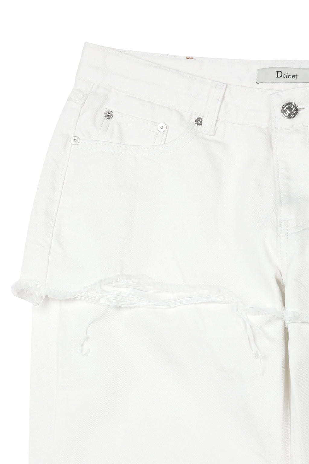 Deinet - Layered Semi Bootscut Denim Pants (White) product image 11 | TRAB K-Fashion Australia