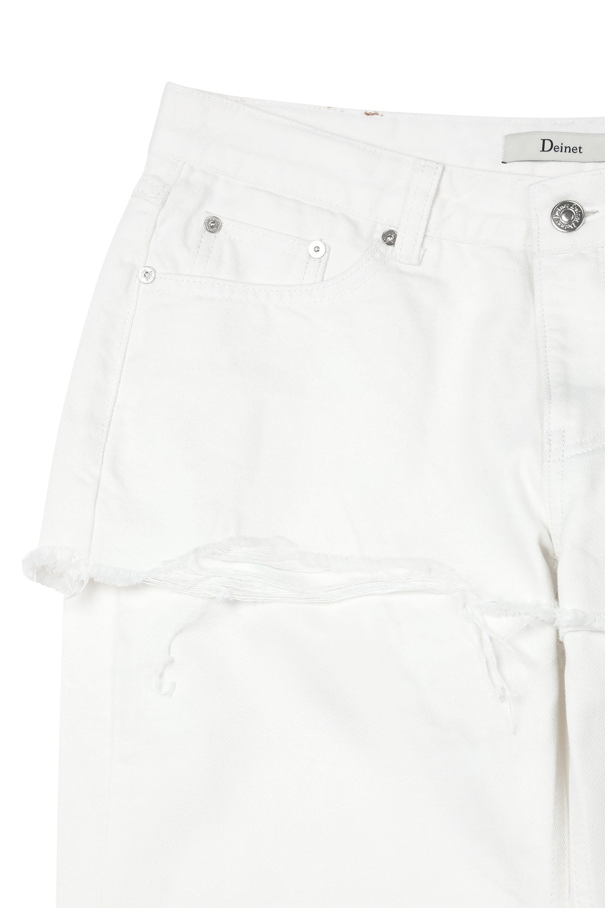 Deinet - Layered Semi Bootscut Denim Pants (White) product image 11 | TRAB K-Fashion Australia