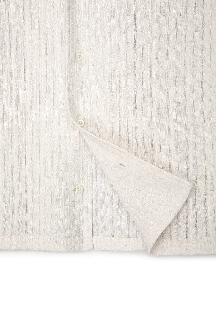 Tonywack - Crochet Camp Collar Half Sleeve Shirt (Melange Ecru) product image 10 | TRAB K-Fashion Australia