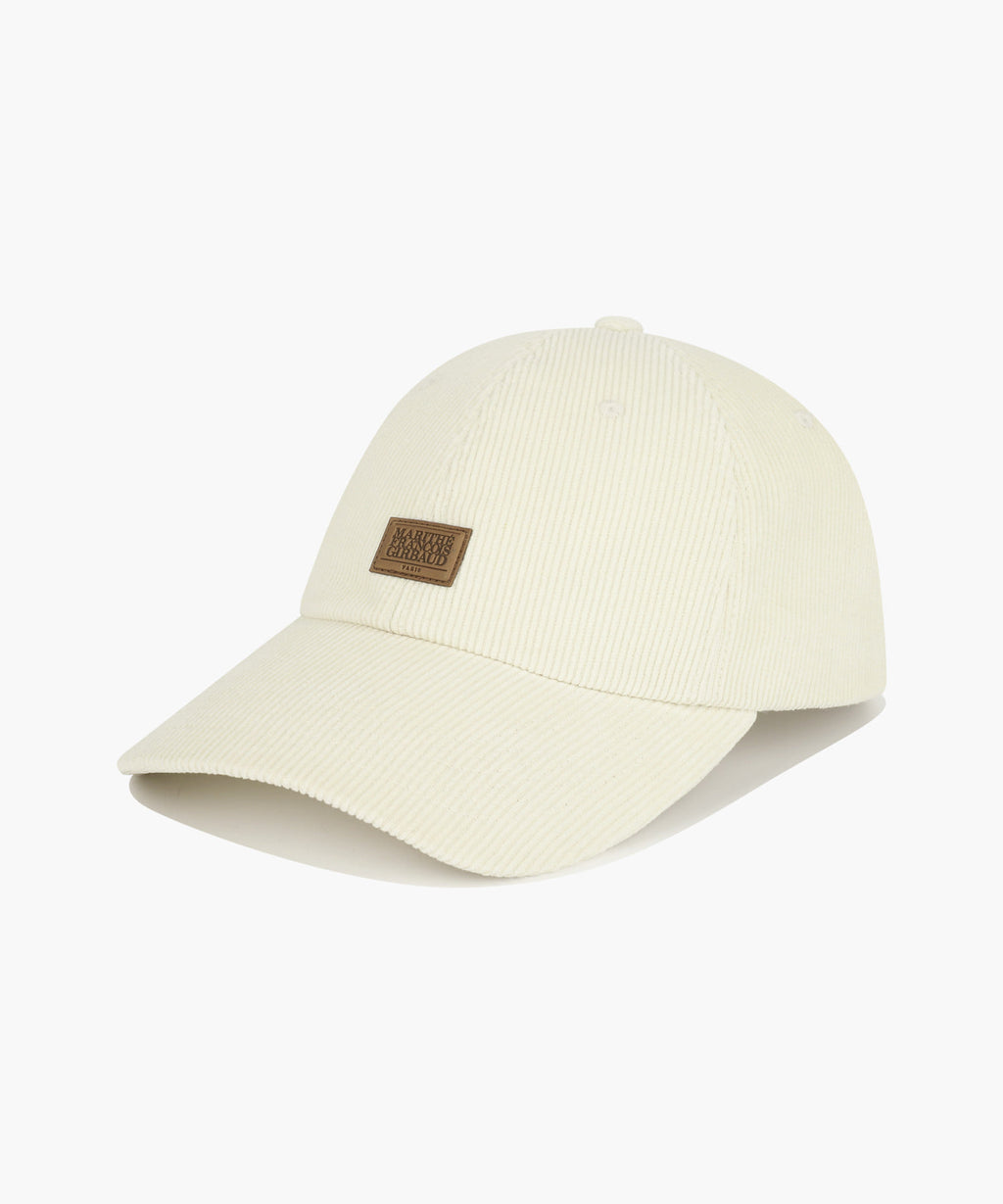 Marithe & Francois Girbaud - Corduroy Micro Classic Logo Patch Covered Cap (Ivory) product image 1 | TRAB K-Fashion Australia