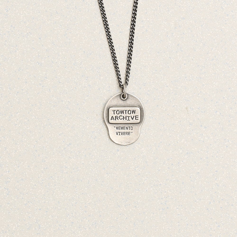 Towtow Archive - Flat Skull Necklace Silver Burnish (OC) product image 4 | TRAB K-Fashion Australia