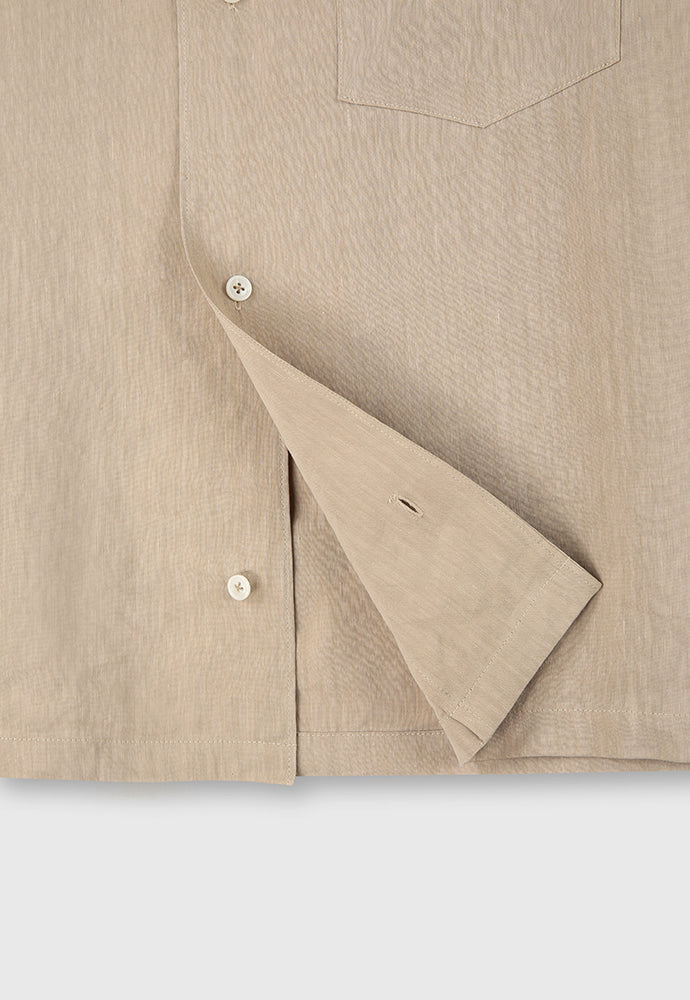 Tonywack - Cozy Linen Viscose Cuban-Collar Shirt (Faded Beige) product image 12 | TRAB K-Fashion Australia