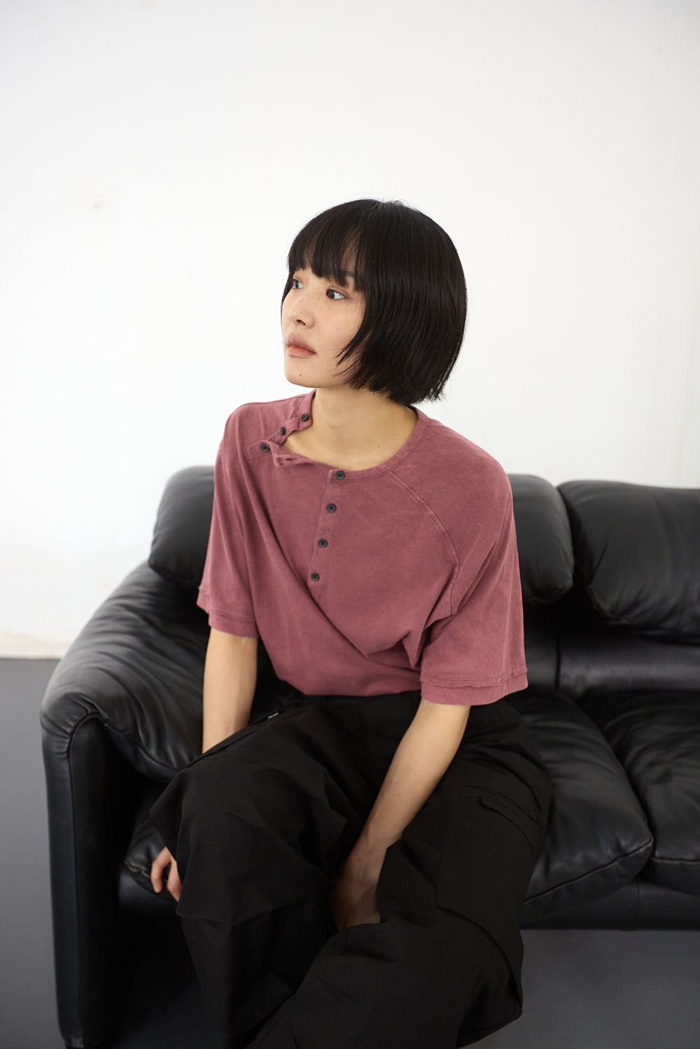 Hatchingroom - Double Henley Neck Tee 1/2 Dusty (Pink) product image 11 | TRAB K-Fashion Australia