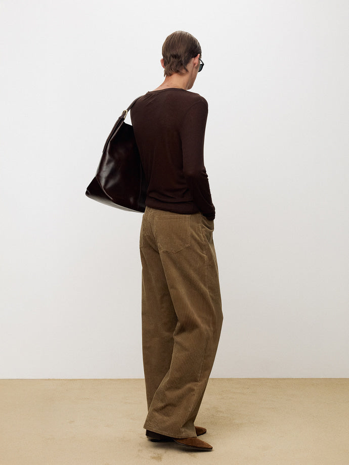 Tonywack - Italian Corduroy Loose Flared Pants (Beige Khaki) product image 3 | TRAB K-Fashion Australia