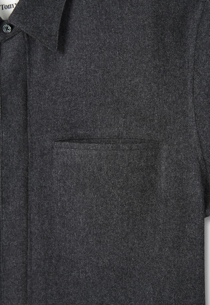 Tonywack - Virgin Wool Hidden Placket Shirt (Grey) product image 10 | TRAB K-Fashion Australia