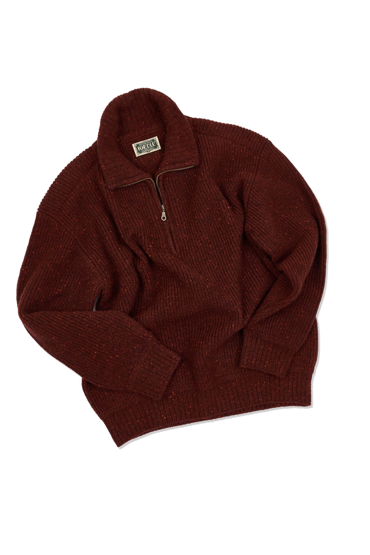 Ioedle - Building Forest Wool Blend Half Zip-Up Knit Pullover (Red Brown) product image 1 | TRAB K-Fashion Australia
