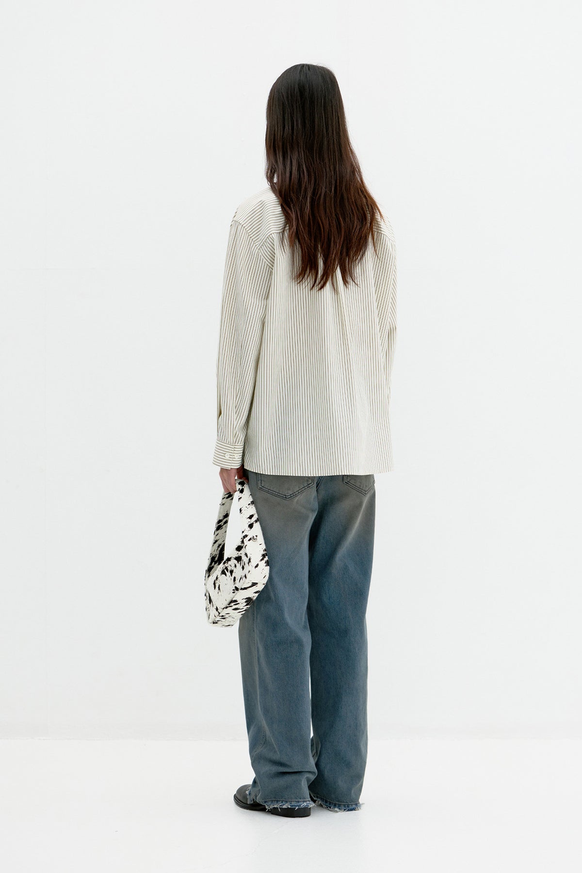 Coor - Two-Tone Stripe Shirt (Two-Tone Beige) product image 4 | TRAB K-Fashion Australia