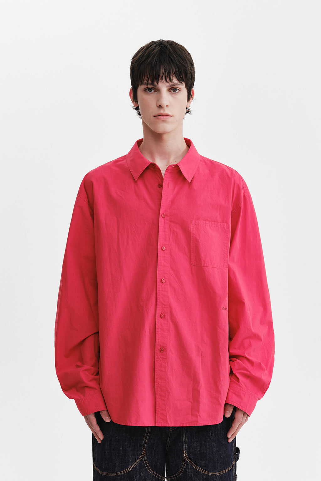 Matin Kim - Washed Cotton Pocket Shirt (Red) product image 11 | TRAB K-Fashion Australia