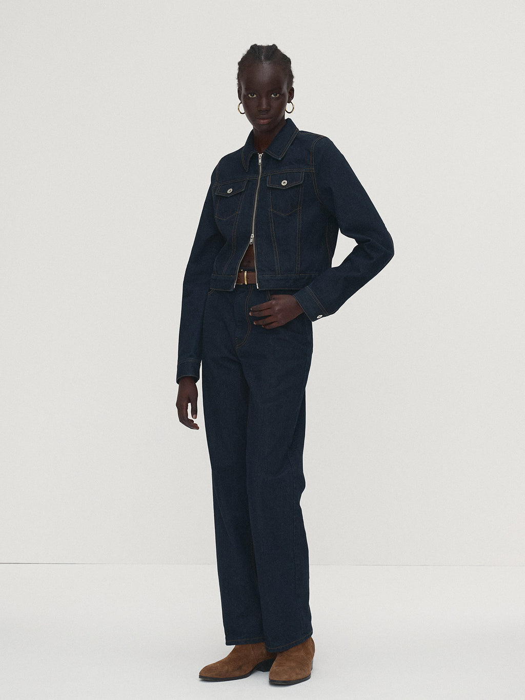 Tonywack - Rinsed Denim High Waist Wide Jeans (Blue) product image 5 | TRAB K-Fashion Australia